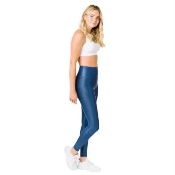 Zyia Active Light n Tight Hi-Rise 7/8 24" Leggings Blue Metallic - Picture 8 of 9